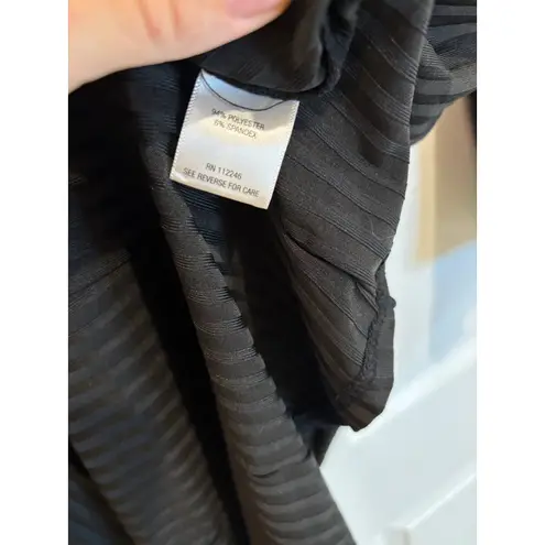 Sami & Jo Women's Black Ribbed Square Neck 3/4 Sleeve Tunic Top - Size L