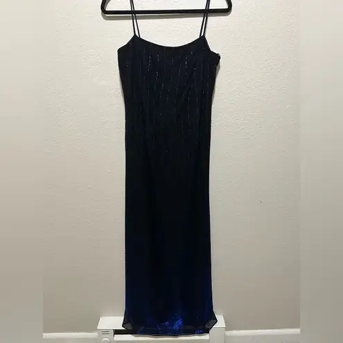 American Vintage Vintage Betsy & Adam by Jaslene Gown 12P Fits Modern 6 Beaded Maxi Slip Dress