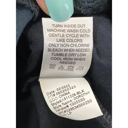 LOGO By Lori Goldstein LOGO Lori Goldstein Dorothy Dress Women's LP Black Jersey Eyelet Pockets Resort