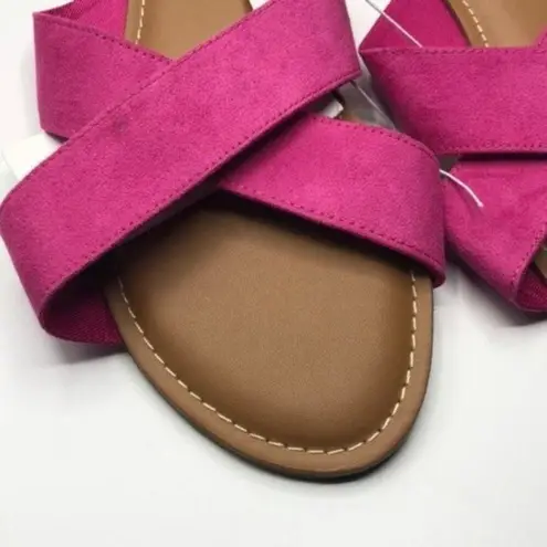 Old Navy  Bright Pink Cross Strap Slide size 7