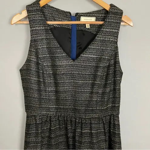 Moulinette Soeurs Anthropologie Dress Brown Black Sleeveless Fit Flare Woven 8