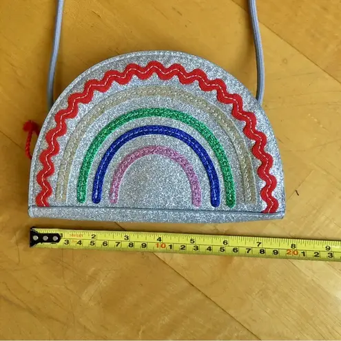 Silver Glitter Rainbow Zip Purse