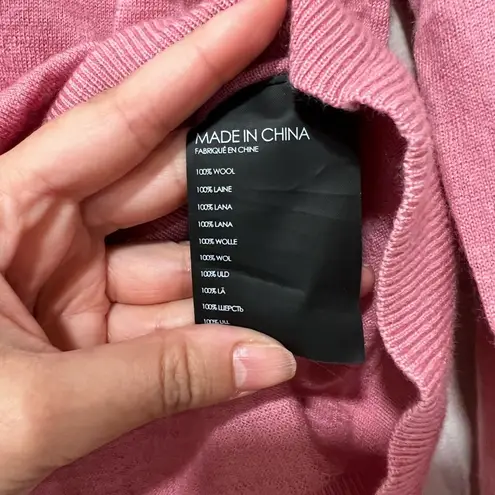 Club Monaco V-neck Long Sleeve Pink Wool Pullover Sweater Sz XS