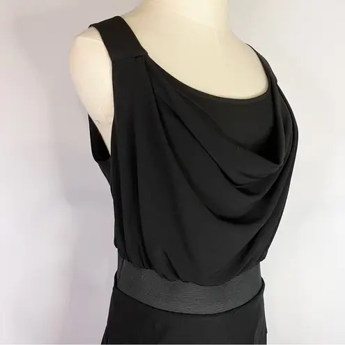 A Byer A. BYER Solid Black Cowl Neck Sleeveless Form Fitting Mini Dress Small LBD