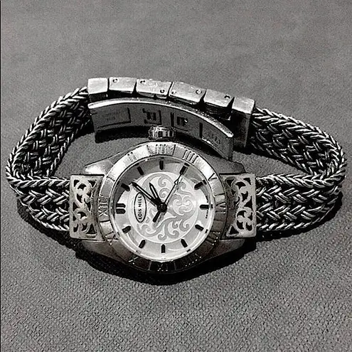 Lois Hill Watch Sterling Silver Roman Numbers Bracelet Link Watch Rare