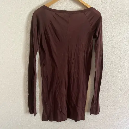 Humanoid Brown Long Sleeve Scoop Neck Tee T