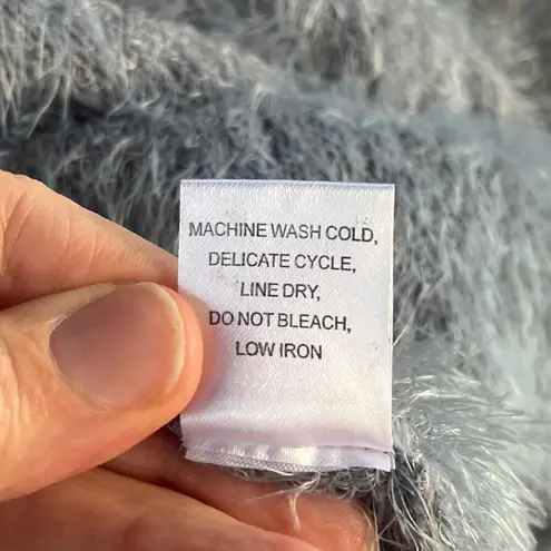 Coco + Carmen Women's Blue/Grey Cowl Neck Eyelash Sweater Size XXL. NEW