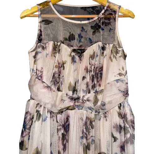 Candalite Lavender Pink Fairy Dress Sheer Floral Sweetheart Womens Medium Spring