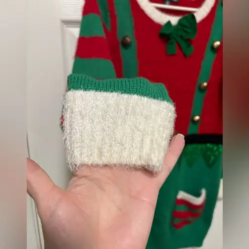 United States Sweaters Red & Green Jingle Elf Holiday Long Sleeve Mini Dress