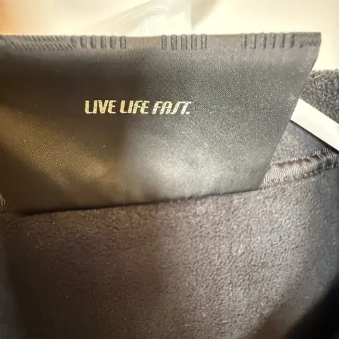 Spyder Black Cable Knit Full Zip Fleece Lined Sweater Jacket Women’s Size XS