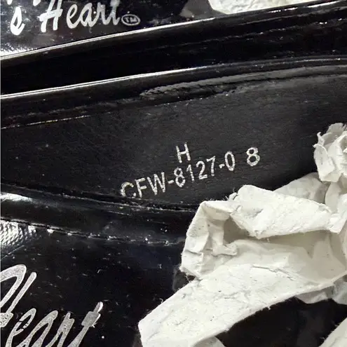 Helens Heart Wedge Sandal Womens 8 Black Open Toe Sparkle Bling Crystal Bow Glam