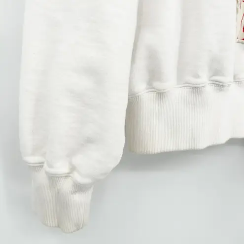 We11done Unisex Streetwear Graffiti Patch Graphic Crewneck Sweatshirt Size S White