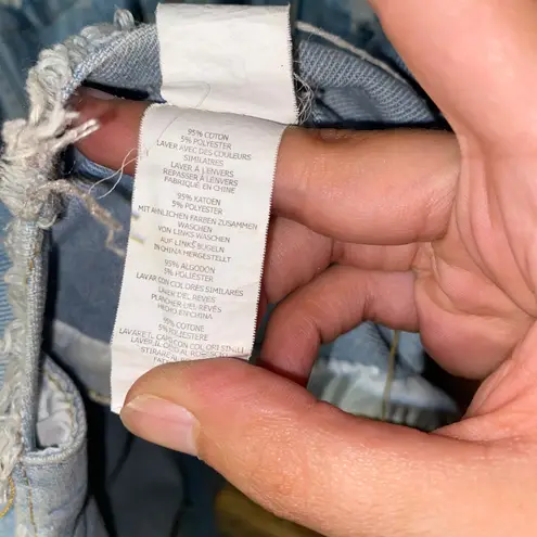 Pretty Little Thing  Blue Distressed Destroyed Denim Jean Jacket Women's Size 1X