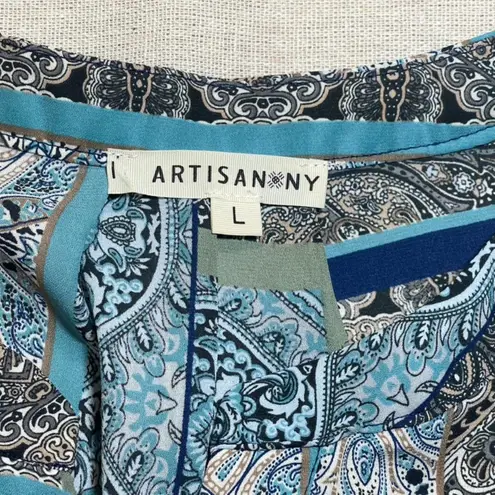 Artisan NY Turquiouse Paisley Print Sleeveless Top - Large