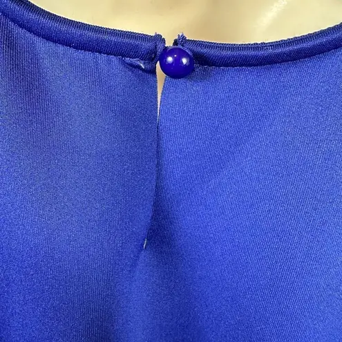 Hudson Gray Scalloped-Edge Navy Halter Tank Top Stretch Round Neckline S NWT