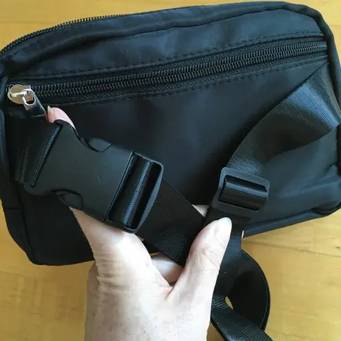 “a lil’ bougie” Nylon Adjustable Belt Bag, Fanny Pack, Black, White Black