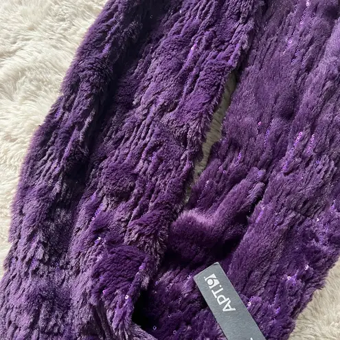 Apt. 9  Plush Faux Fur Purple Violet Sequin Accents Infinity Scarf