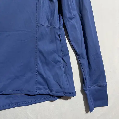 Spyder Active Top Womens Medium Blue Nylon Stretch Side Zip Long Sleeve Pullover