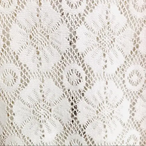 Nella Fantasia Tank Top S Knit Mesh Front Tie White Coverup Vacation Trip Swim