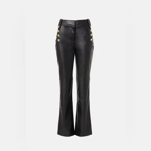 Derek Lam 10 Crosby Flare Faux Leather Sailor Pant
