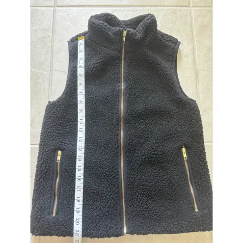 J.Crew  Vest Womens Size XS Black Teddy Zip Preppy Quiet Luxury‎ Classic Capsule