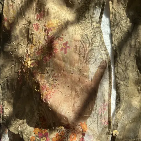 K studio Floral Paisley Chiffon Brown and Green Sleeveless Maxi Dress and Jacket