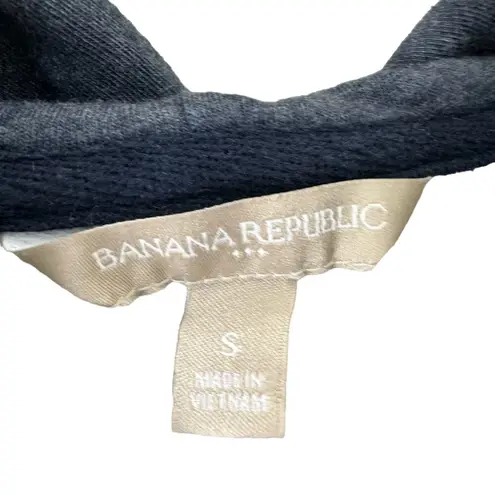 Banana Republic  Navy Gray Long Sleeve Hooded Open Back Short Sweatshirt Size S