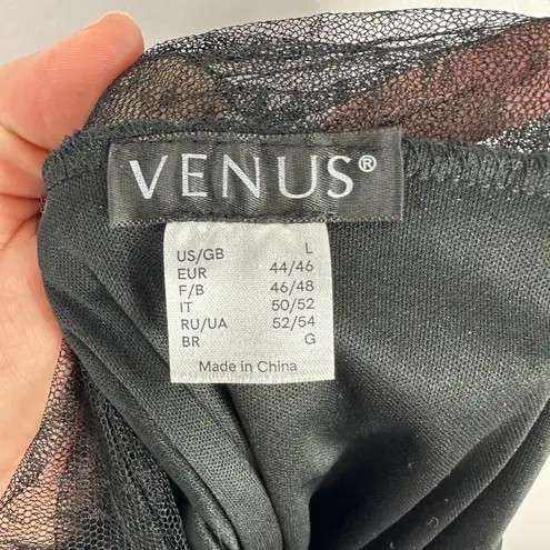 Venus Mini Dress Women L Bell Sleeve Sheer Lace Black Goth Boho Whimsigoth Black Size L