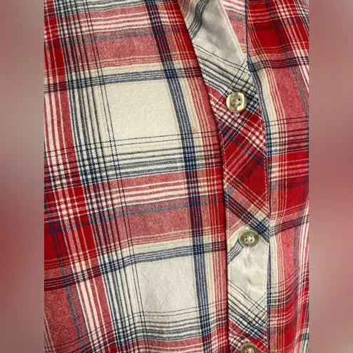 Bit & Bridle Sleeveless Western Tank Button Multicolor Red Plaid Shirt Womens