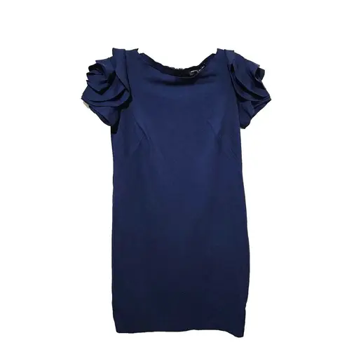 Pietro Brunelli Flower Sleeve Sheath Dress Maternity Size S Navy Blue