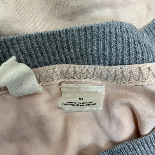 Moth Gray & Peach Color Block Top Dolman Sleeve Knit Shirt Size M