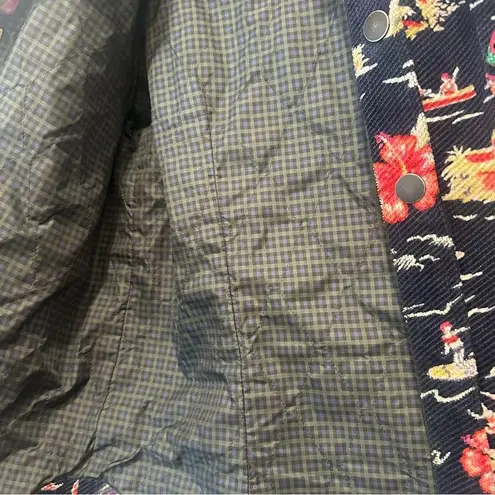 Authier Shirt Jacket Blue Tropical Aloha Hawaii Rare Shacket size 42/US 6 small