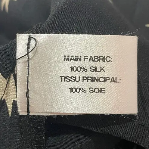 Pam & Gela Long Sleeve Silk Romper - Black & Cream - 0