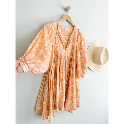 Daughters of India | Kyra Mini Dress in Tangerine | Sz S Orange