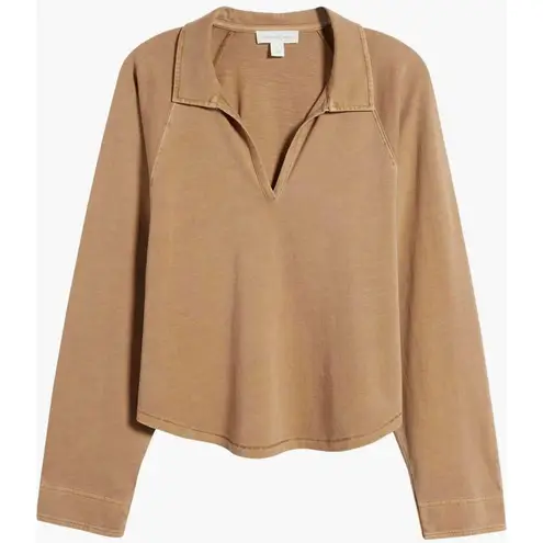 Treasure & Bond Organic Cotton Relaxed Fit Long Sleeve Polo T-Shirt NWT XL