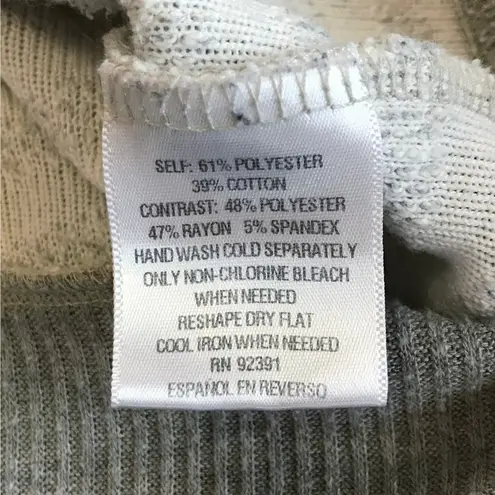 Maison Jules Sweater Gray Striped Cropped Knit Cardigan Coastal Academia Preppy