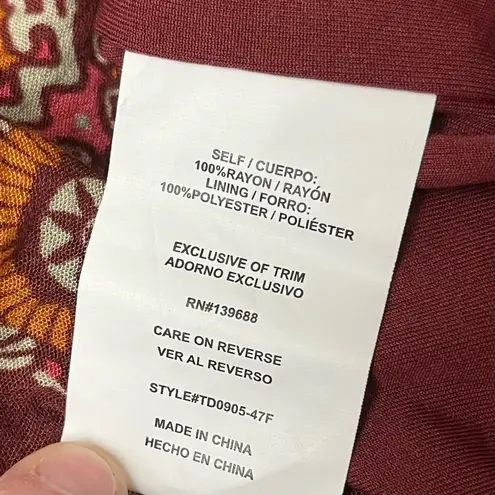 Taylor & Sage Paisley Romper Tie Front Boho Hippie Festival Medallion S