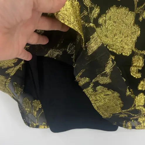 Jessica London Y2K Gold Womens Top Sz 18 Mob Wife Holiday Glam Floral Sheer Date