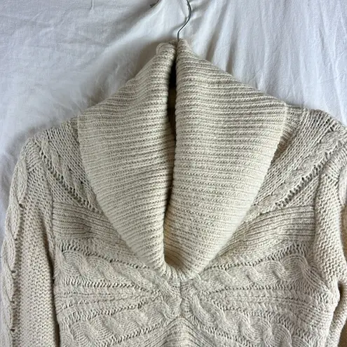 BCBGMAXAZRIA BCBG MaxArzia Wool Blend Cable Knit Big TurtleNeck Sweater Dress Size Medium