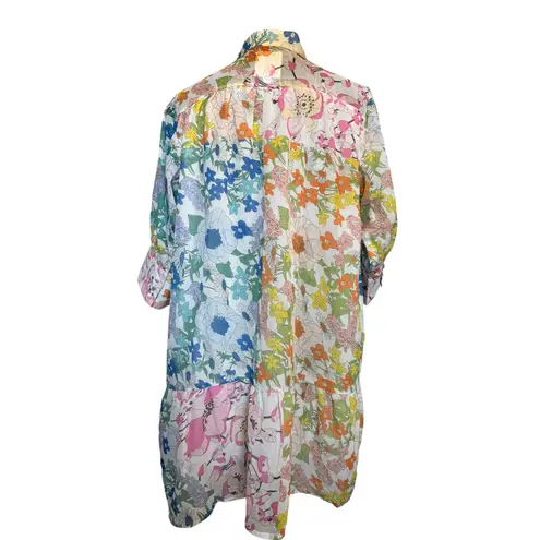 BOHO Floral Babydoll Dress Arthur Jane Claire Womens Large Retro Hippie 70s