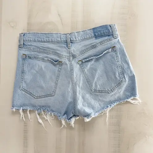 Abercrombie & Fitch  high rise mom shorts distressed raw hem sexy jean denim 29 8