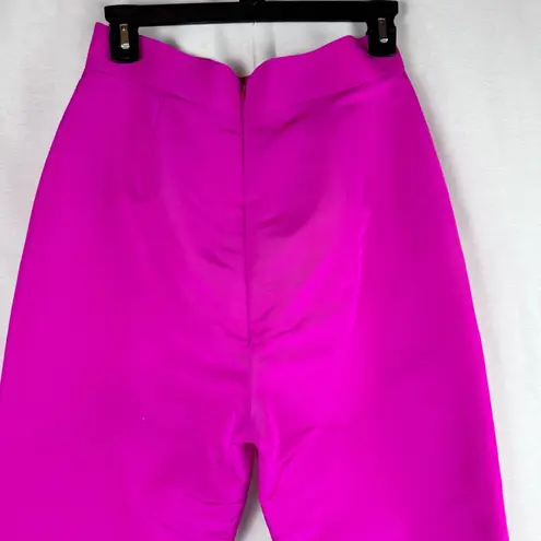 Alexia Maria Silk Faille Cigarette Pants Magenta Berry Pink High Waist Sz 6 NWT