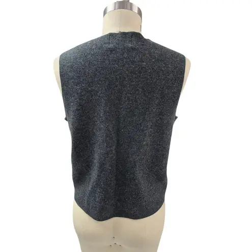 Woolrich NWT 100% Lambs Wool Charcoal Vest Bear & Deer Applique Women Sz M