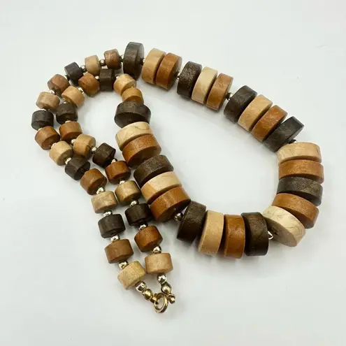 Brown and tan beaded necklace