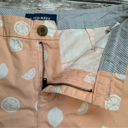 Old Navy  Women's Citrus Lemon Print Everyday Shorts 4 Peach Salmon Pink White - Image 4