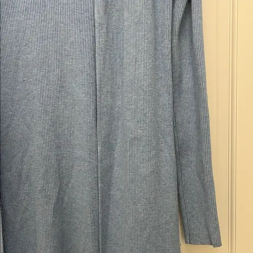 525 America Sky Blue Long Line Ribbed Knit Open Front Cardigan - Size Small