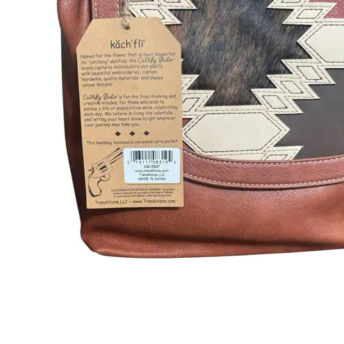 NWT! Catchfly Studio Aztec Crossbody Bag Concealed Carry Western Purse Brown