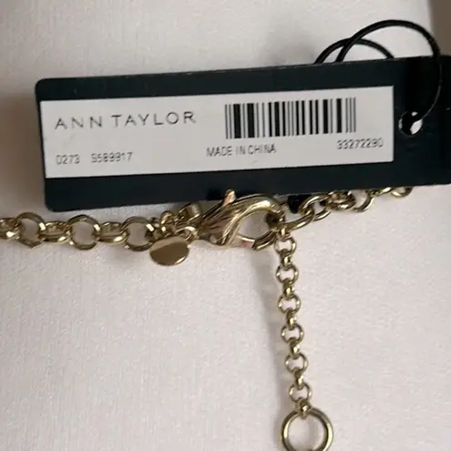 Ann Taylor New  Floral Disc Gold Tone Chain 16”Fine Fashion Necklace