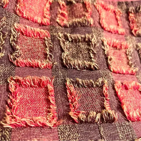 Bohemian Red & Brown Patchwork Shoulder Bag w/ Silver Elephant & Beaded Tassels