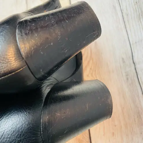 Scoop NYC Women Black Leather Ankle Boots Size 37 (US 7)